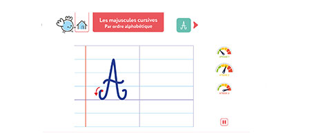 Animation du trac&eacute; des lettres en majuscules cursives